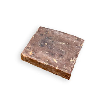 Square chocolate colored organic oatmeal & vanilla soap bar