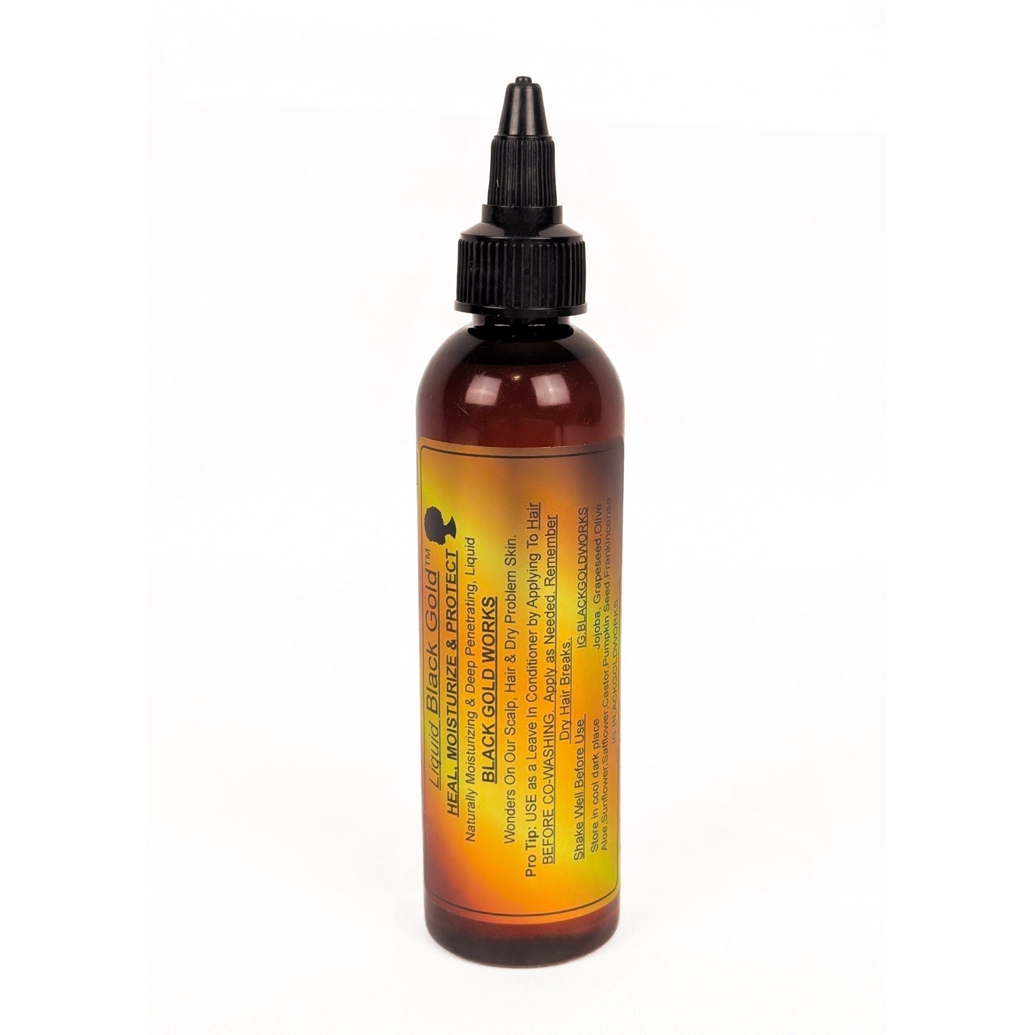 Amber dropper bottle with organic hair and beard growth oil for eczema relief and scalp care. - BlackGold Works - 4c moisturizer, beard growth, Dandruff, Dandruff relief, Dandruff treatment, Dry skin relief, Eczema, Hair butter, hair growth, Hair moisturizer, Natural moisturizer, Natural products, Scalp moisturizer, Skin moisturizer, Tallow - Hair/Beard Growth & Maintenance Kit (free shipping)
